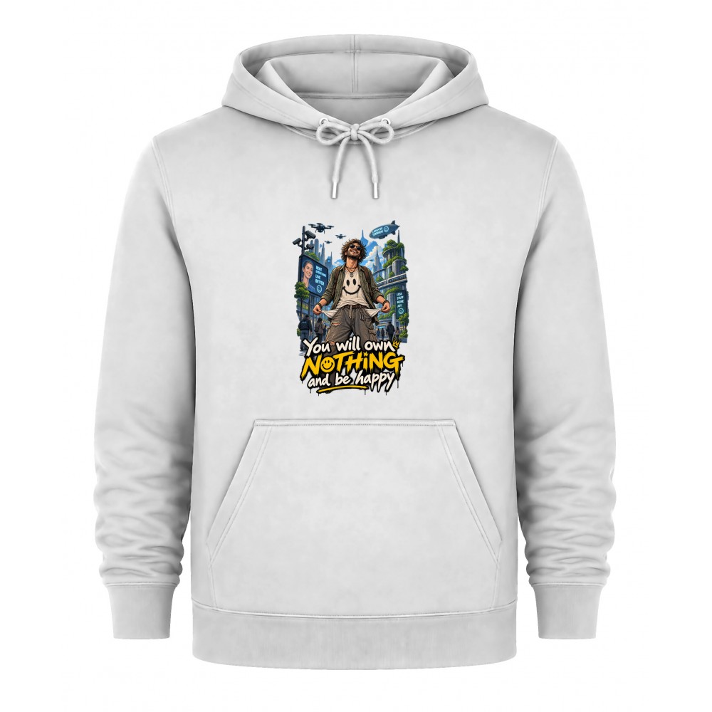 Hoodie You will own nothing and be happy - Λευκό Hoodie You will own nothing and be happy - Λευκό