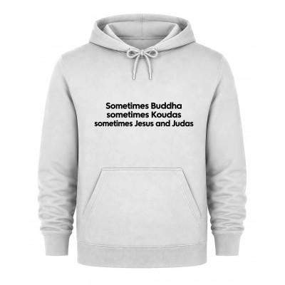 Hoodie Sometimes Buddha, Sometimes Kouda - Λευκό