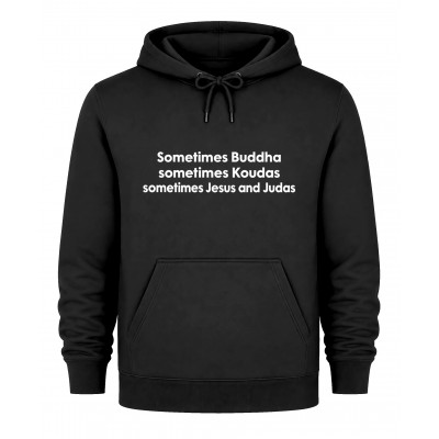 Hoodie Sometimes Buddha, Sometimes Kouda - Μαύρο